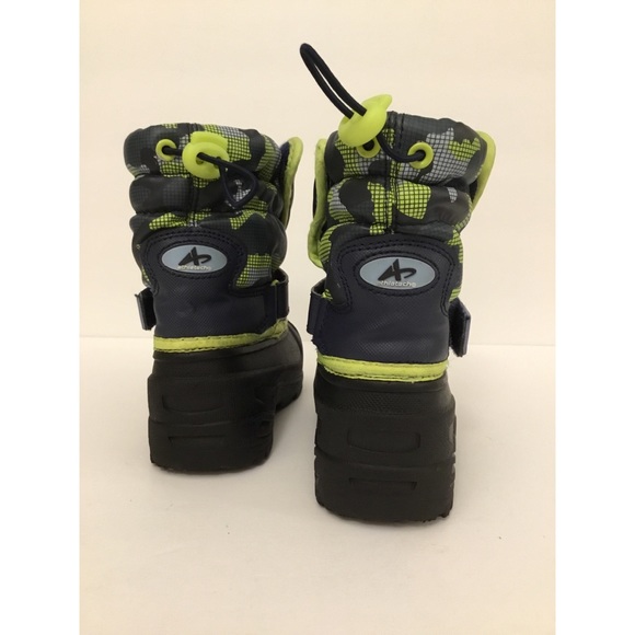 Athletech Navy Blue/Lime Camo  Waterproof Winter Snow Boots Sz 7 (Toddler) - Picture 5 of 9